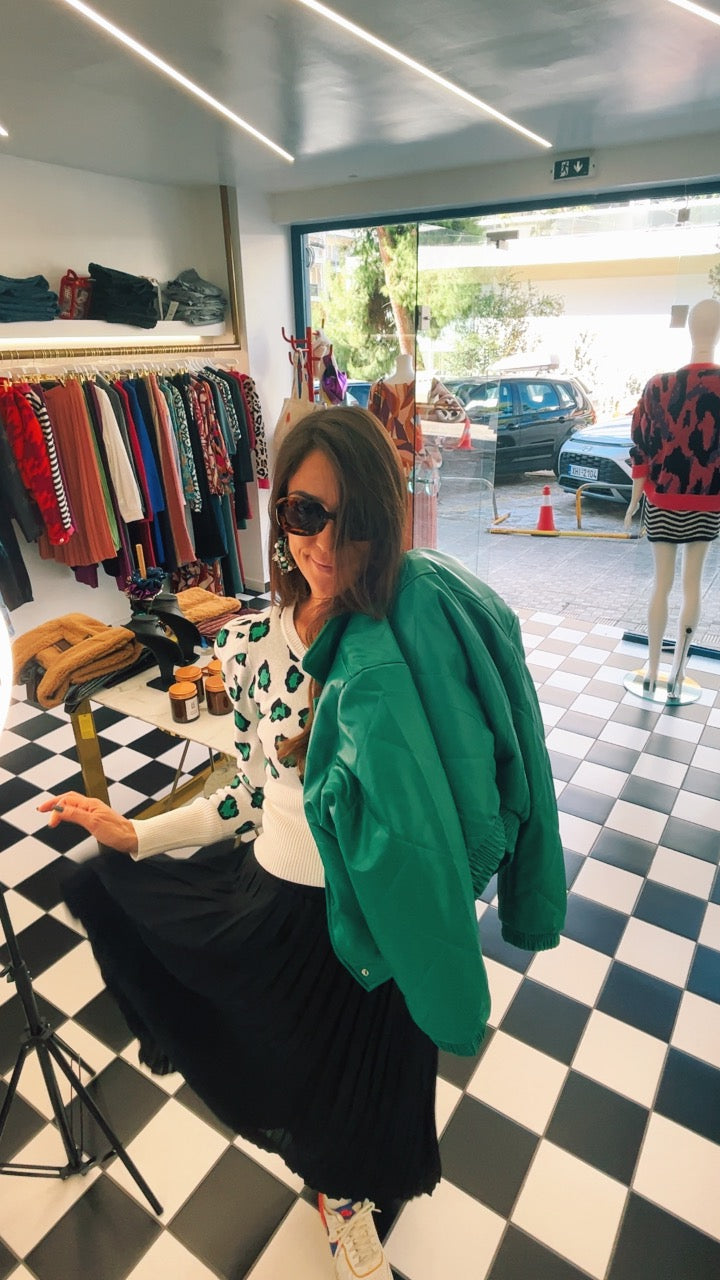 JACKET FAUX LEATHER GREEN