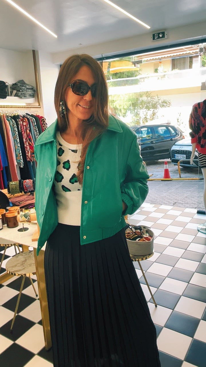 JACKET FAUX LEATHER GREEN