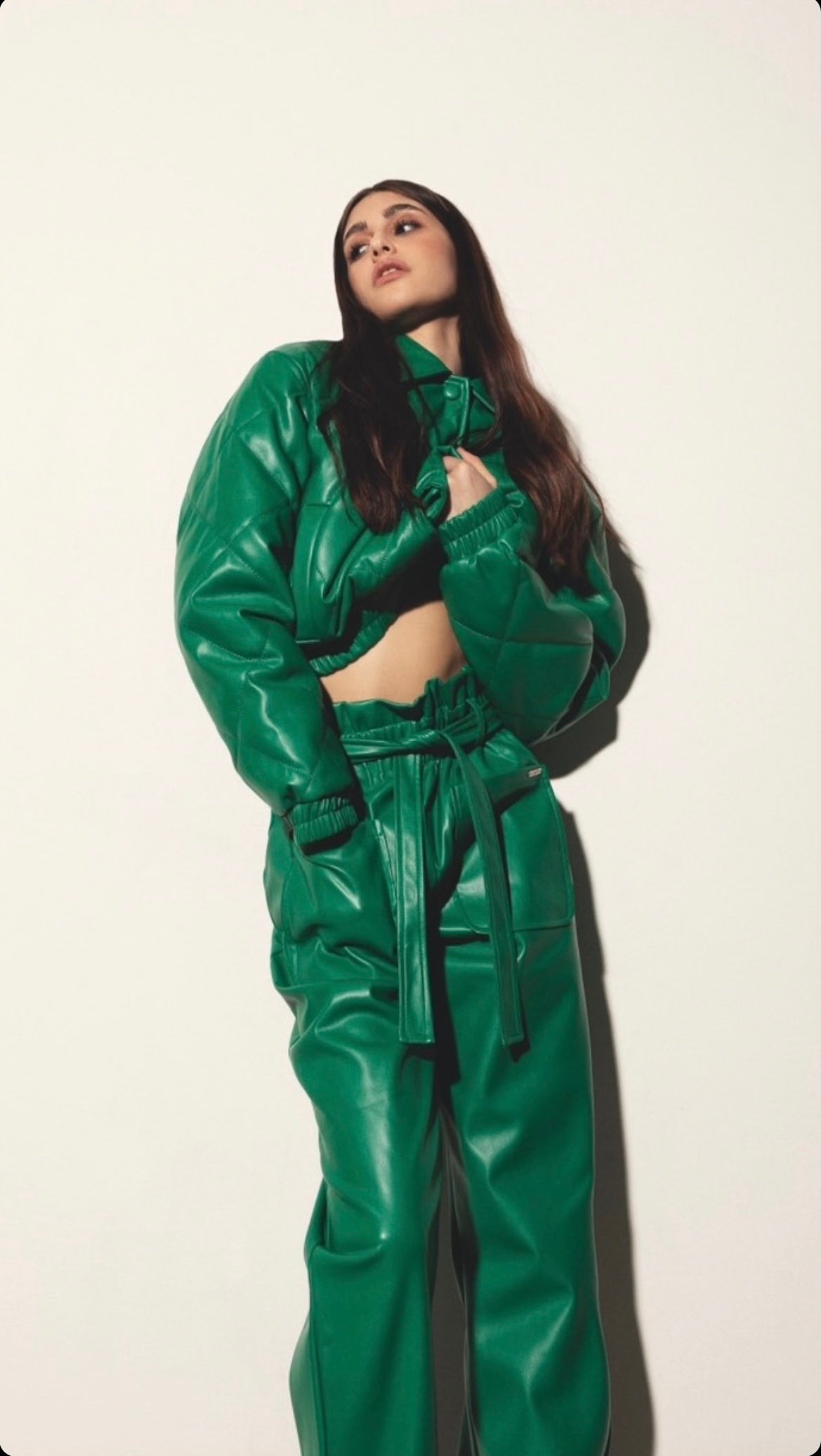 JACKET FAUX LEATHER GREEN