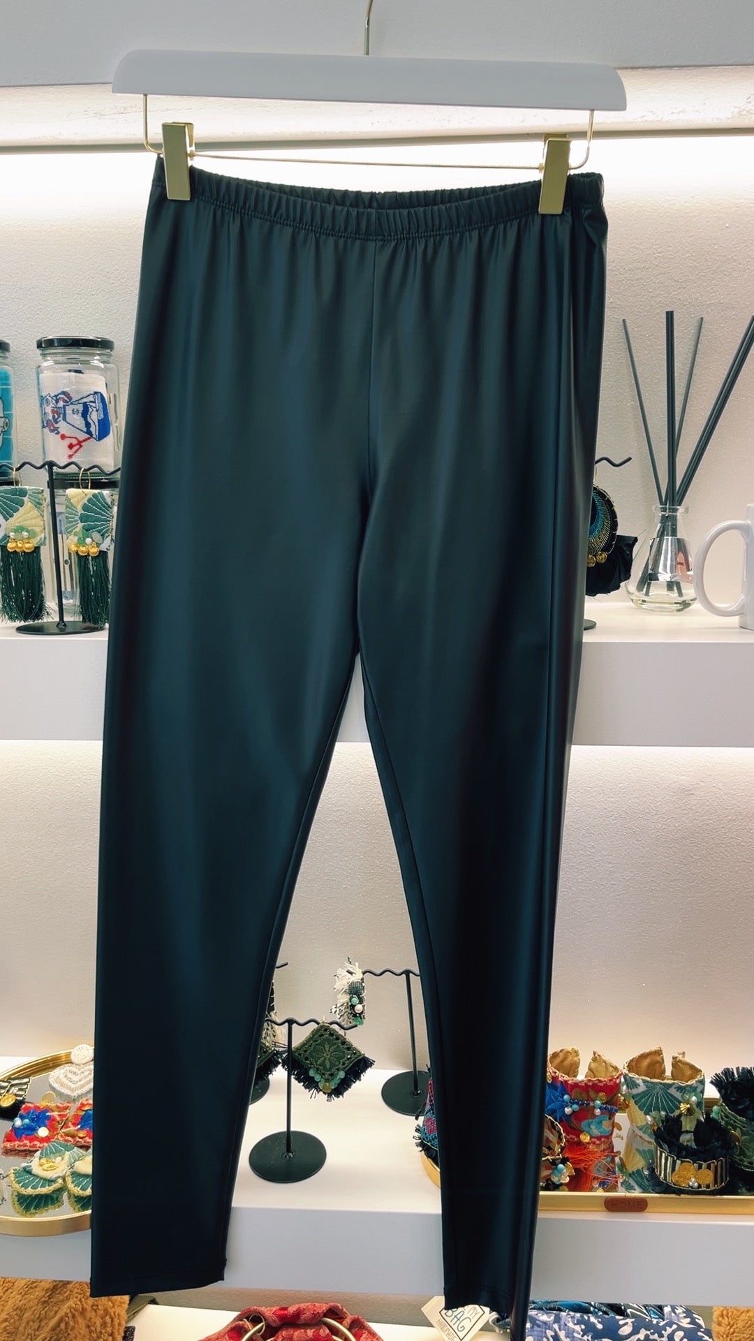 TIGHTS BLACK LEATHERETTE