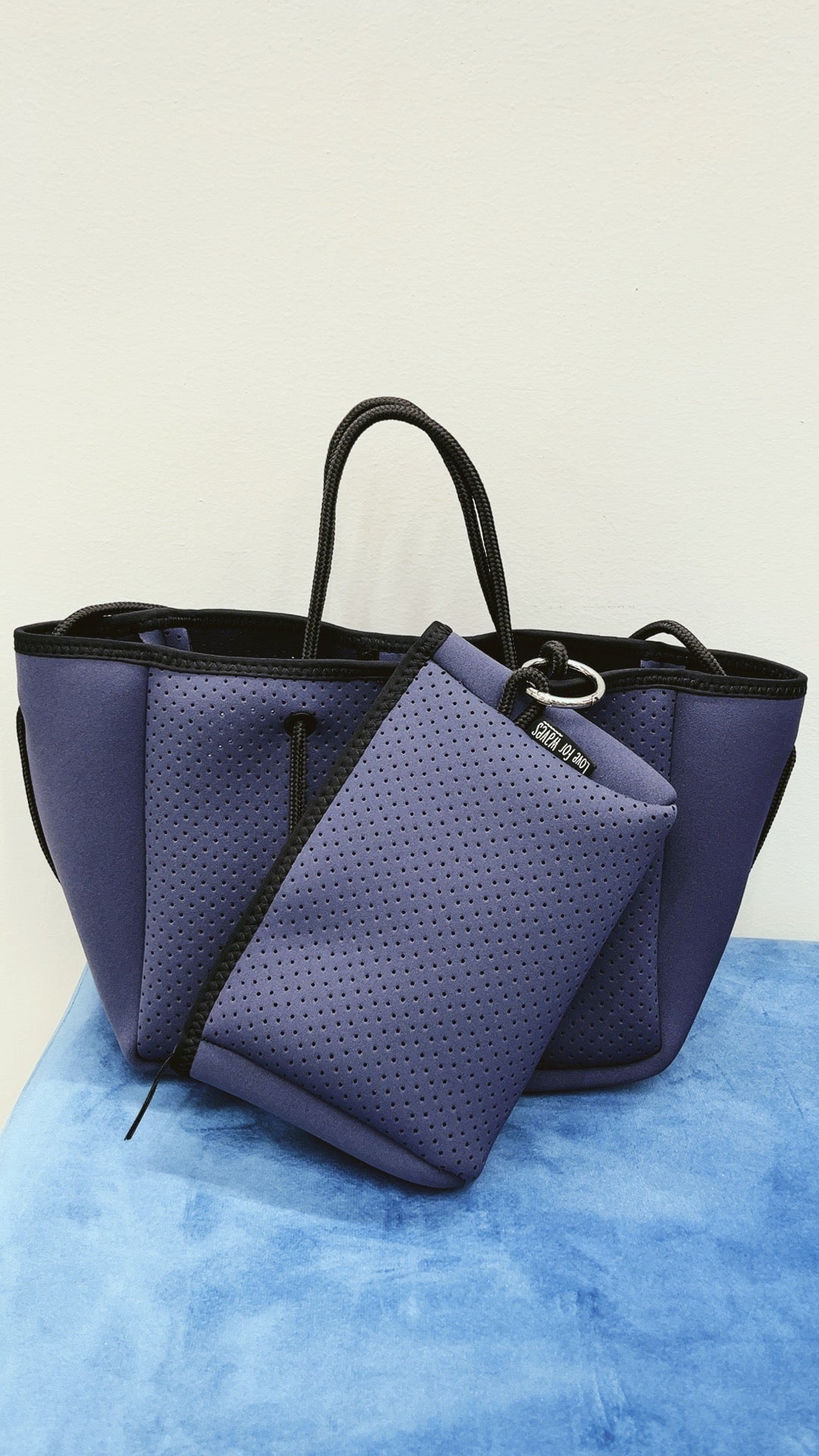 Mini tote bag / blue