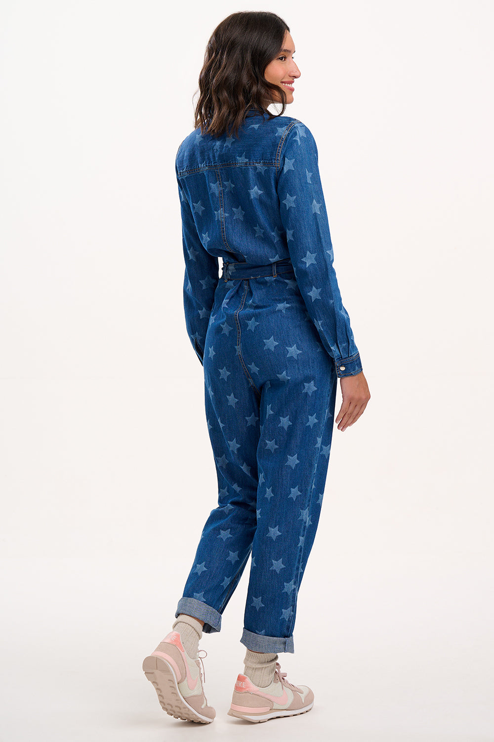 Anwen Boilersuit - Mid Blue Denim, Bleached Stars