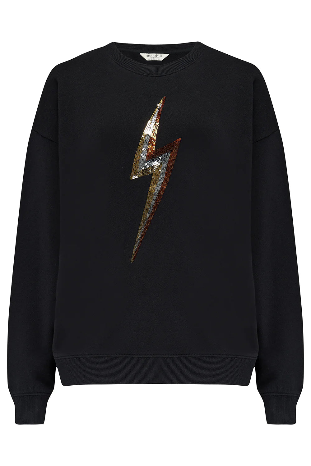 Sylvie Sweatshirt - Black, Sequin Lightning