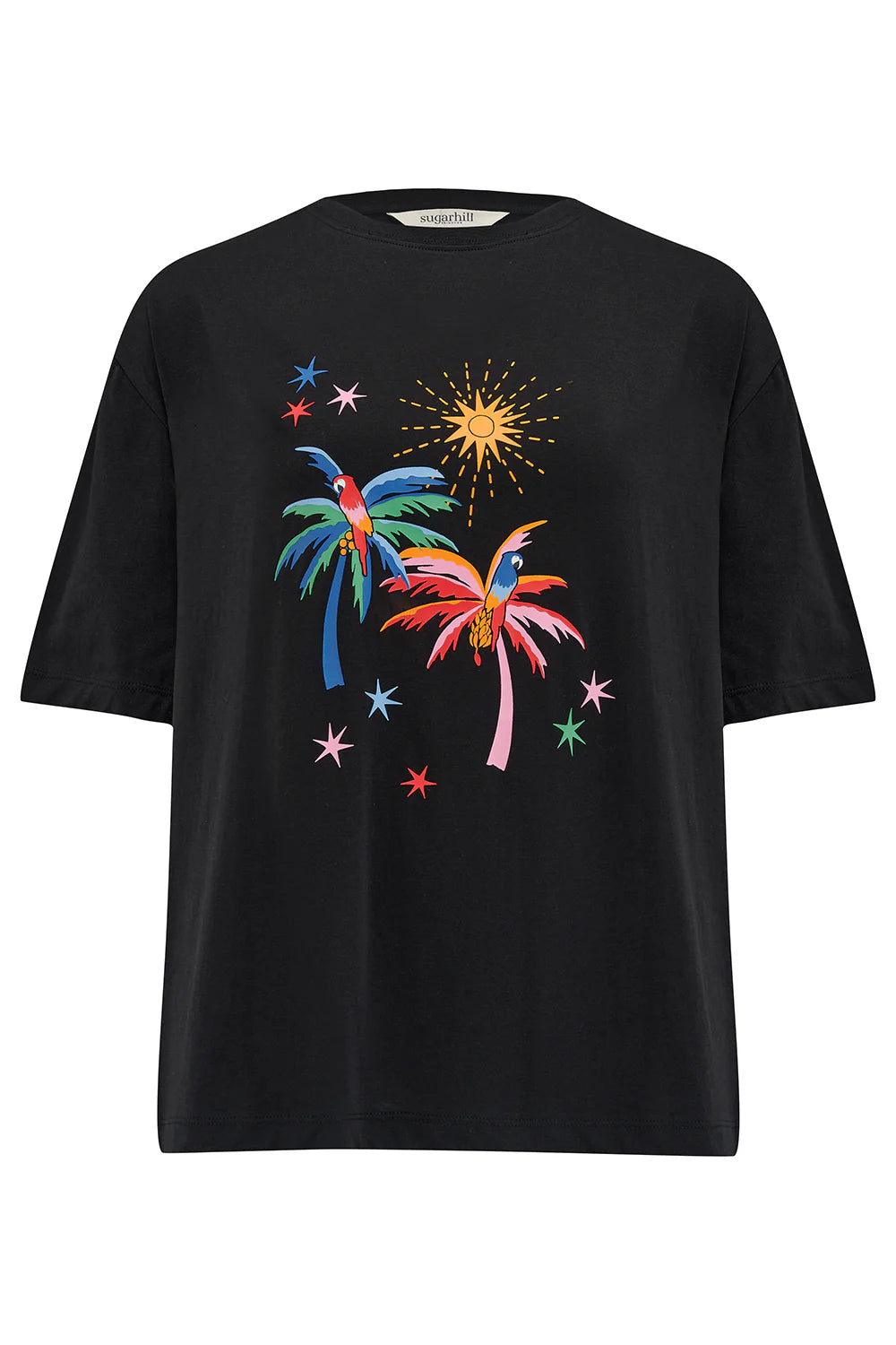Kinsley Relaxed T-Shirt - Black, Palms & Sunshine