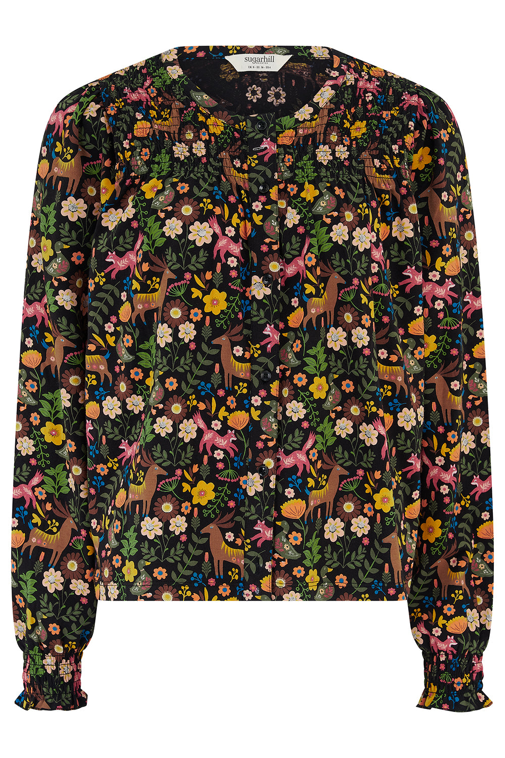Sugarhill Brighton Juliet Μαύρη Μπλούζα με Forest Print