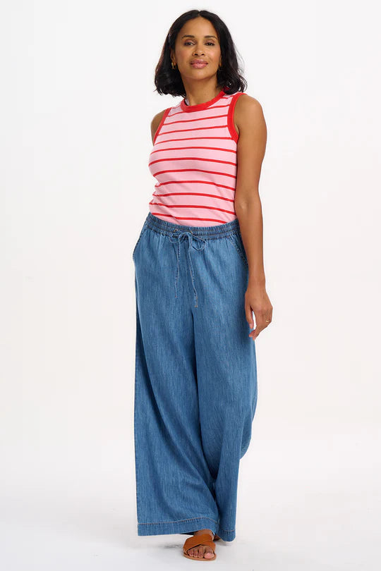 Roksanda Wide Leg Trousers - Mid Blue Denim