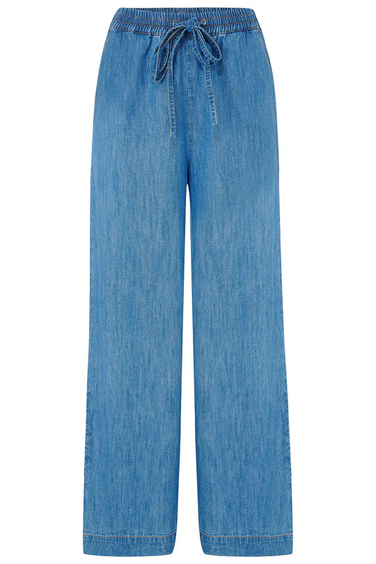Roksanda Wide Leg Trousers - Mid Blue Denim