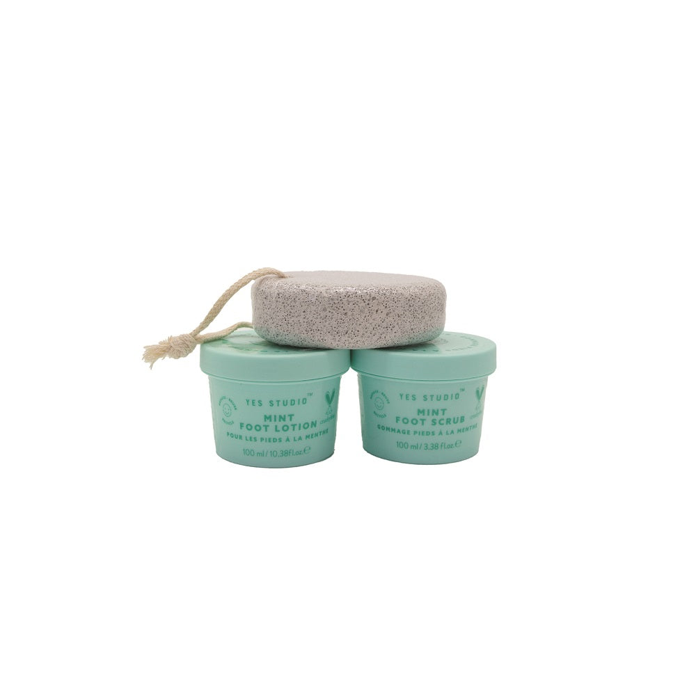 Σετ ποδιών με scrub 2*100ml ποδιών, λοσιόν & ελαφρόπετρα, Mint Mojito