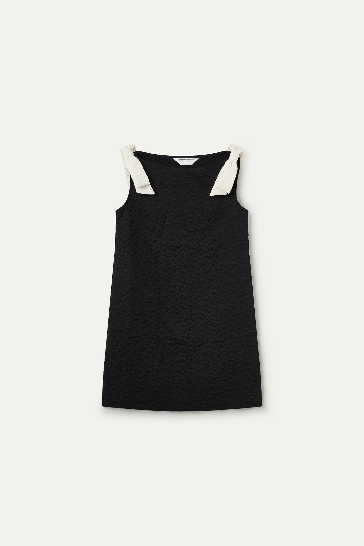 Short black dress with floral texture