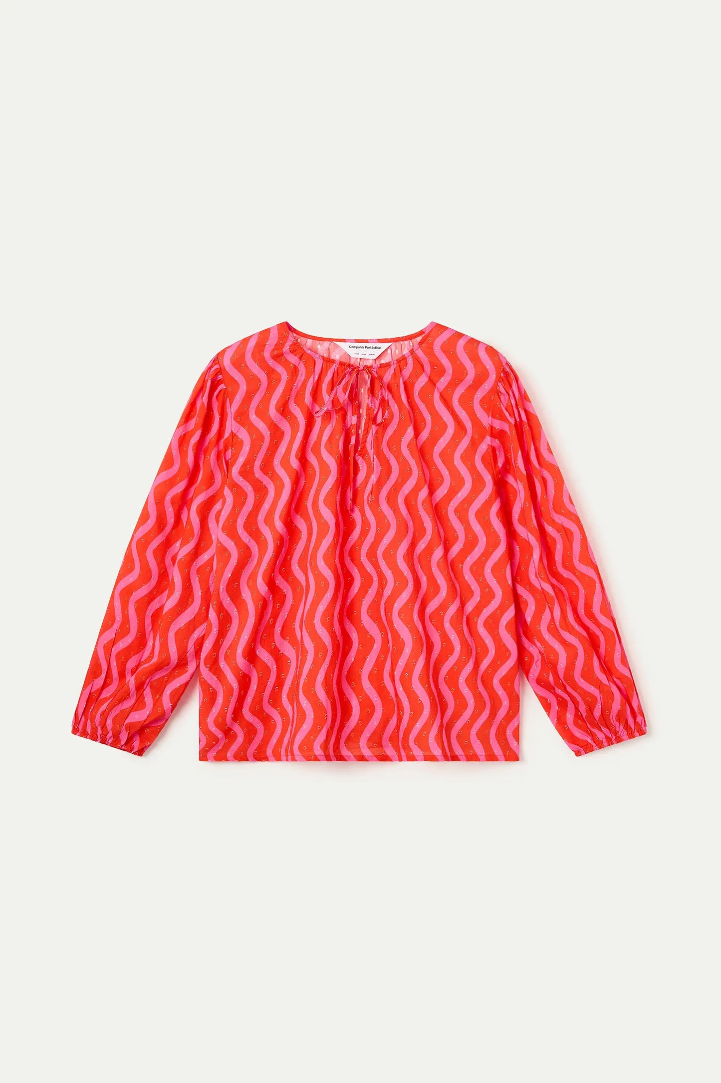 Wave Red and Pink; Pink Print Beach Top
