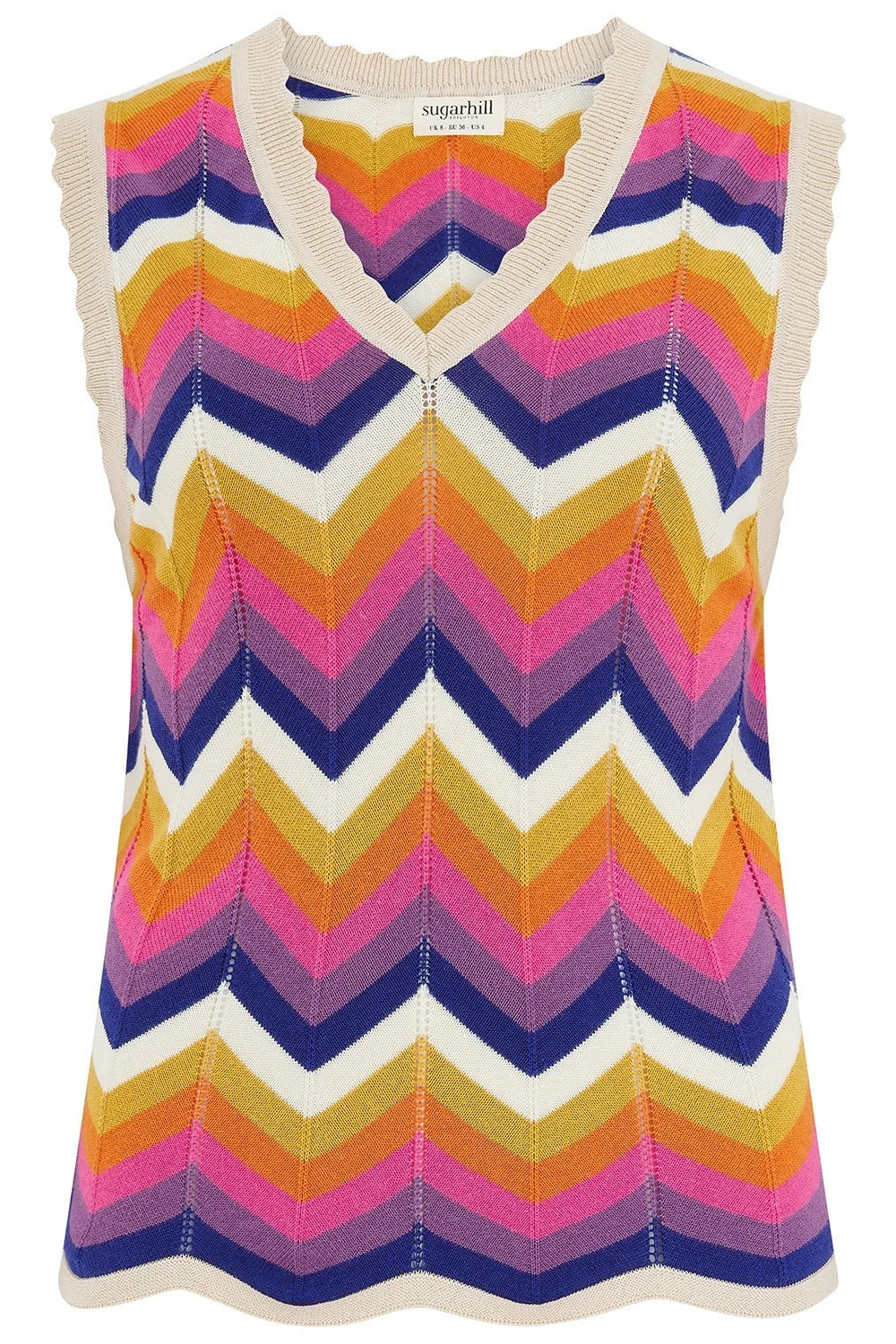 Rosy Knit Vest - Multi, Sunset Chevron