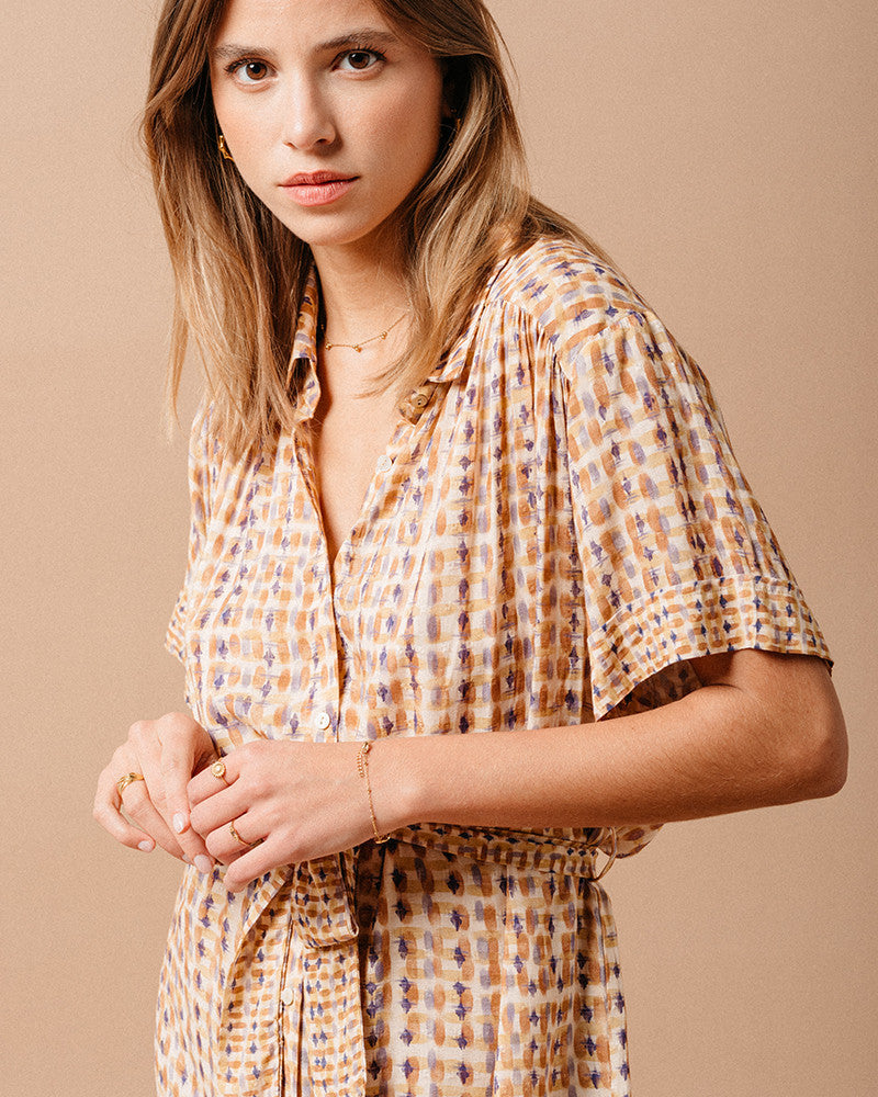 LONG DRESS OCRE MAUVE