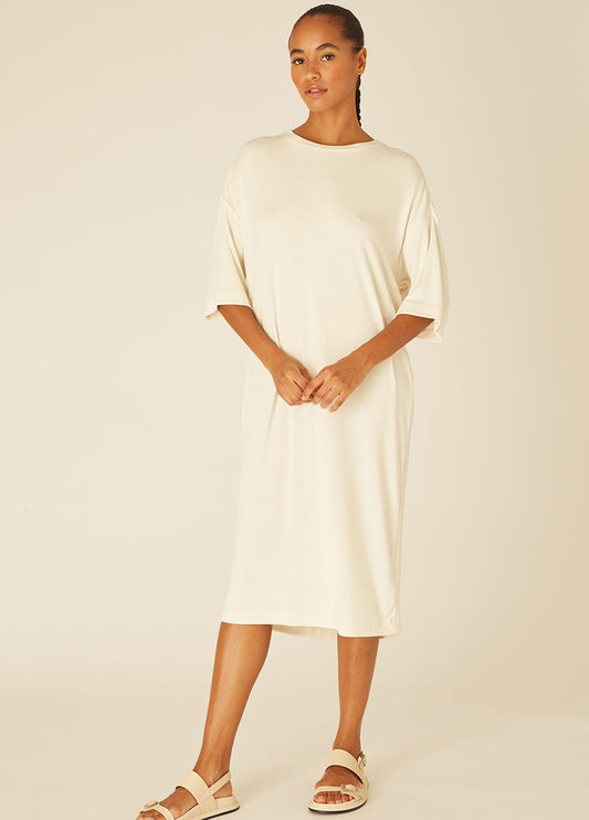 TSHIRT DRESS CREAM