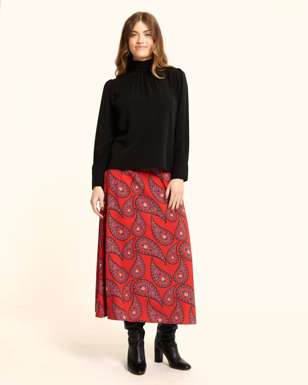 Rita Black High-Neck Blouse