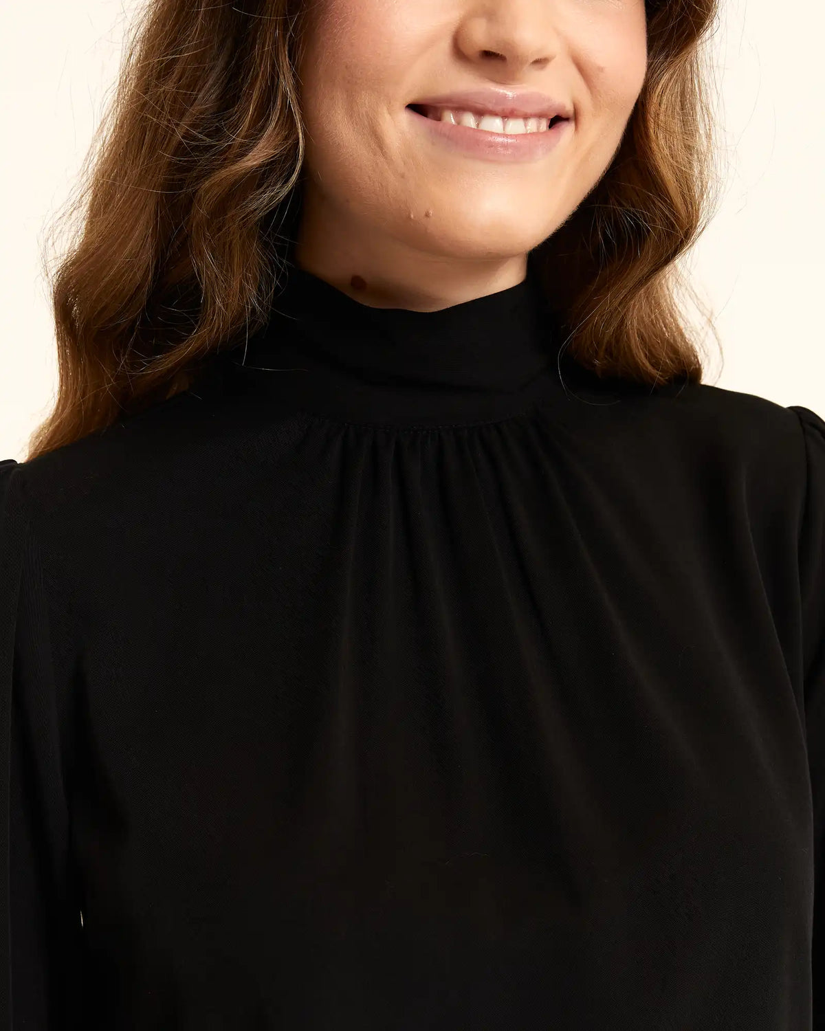 Rita Black High-Neck Blouse