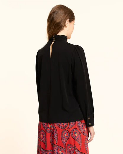 Rita Black High-Neck Blouse