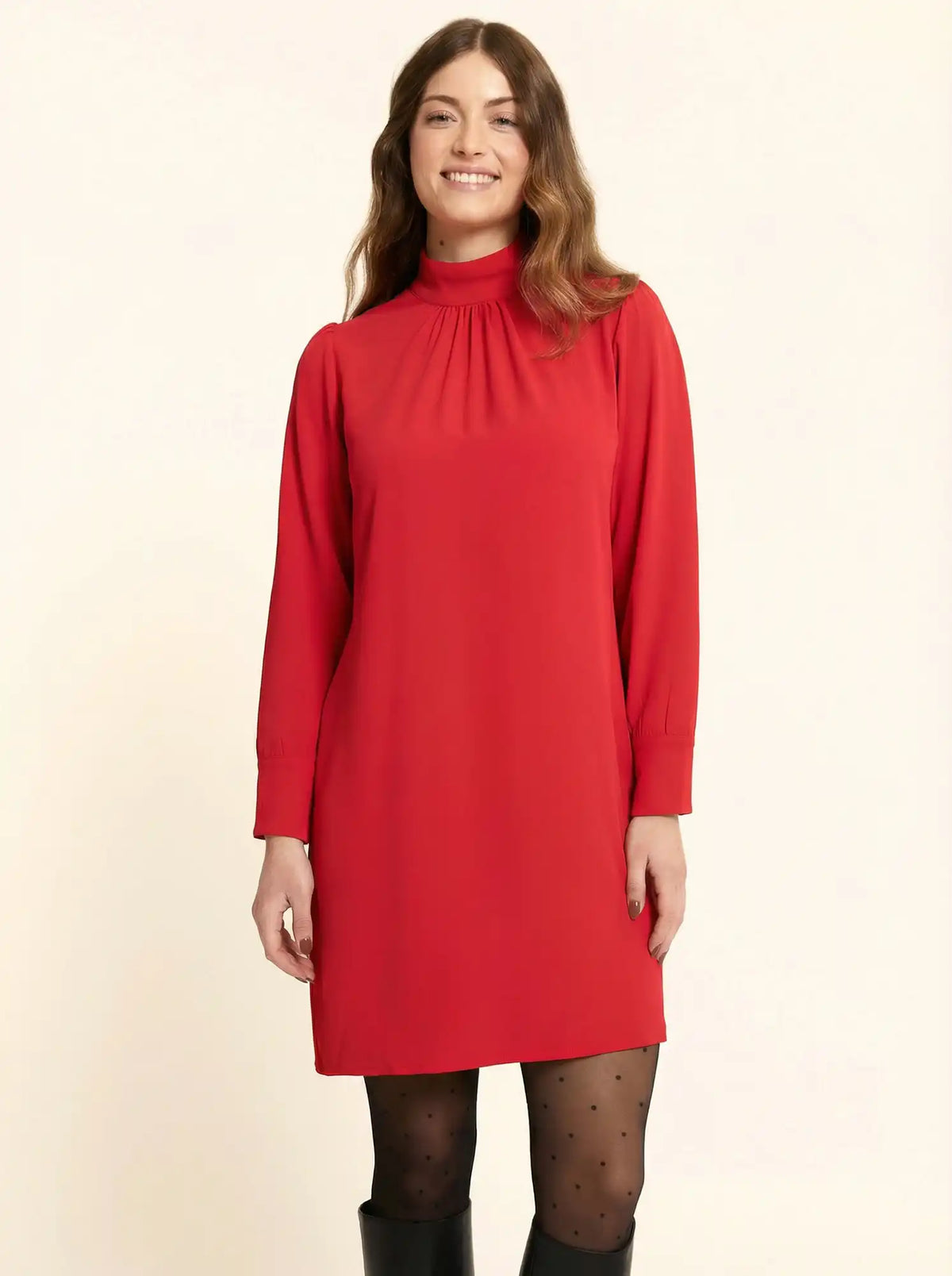Red High-Neck Dress