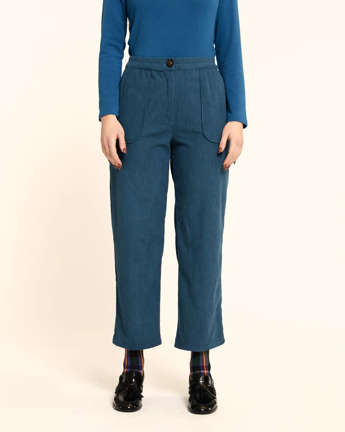 Green Corduroy Trousers with Pockets