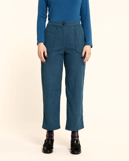 Green Corduroy Trousers with Pockets
