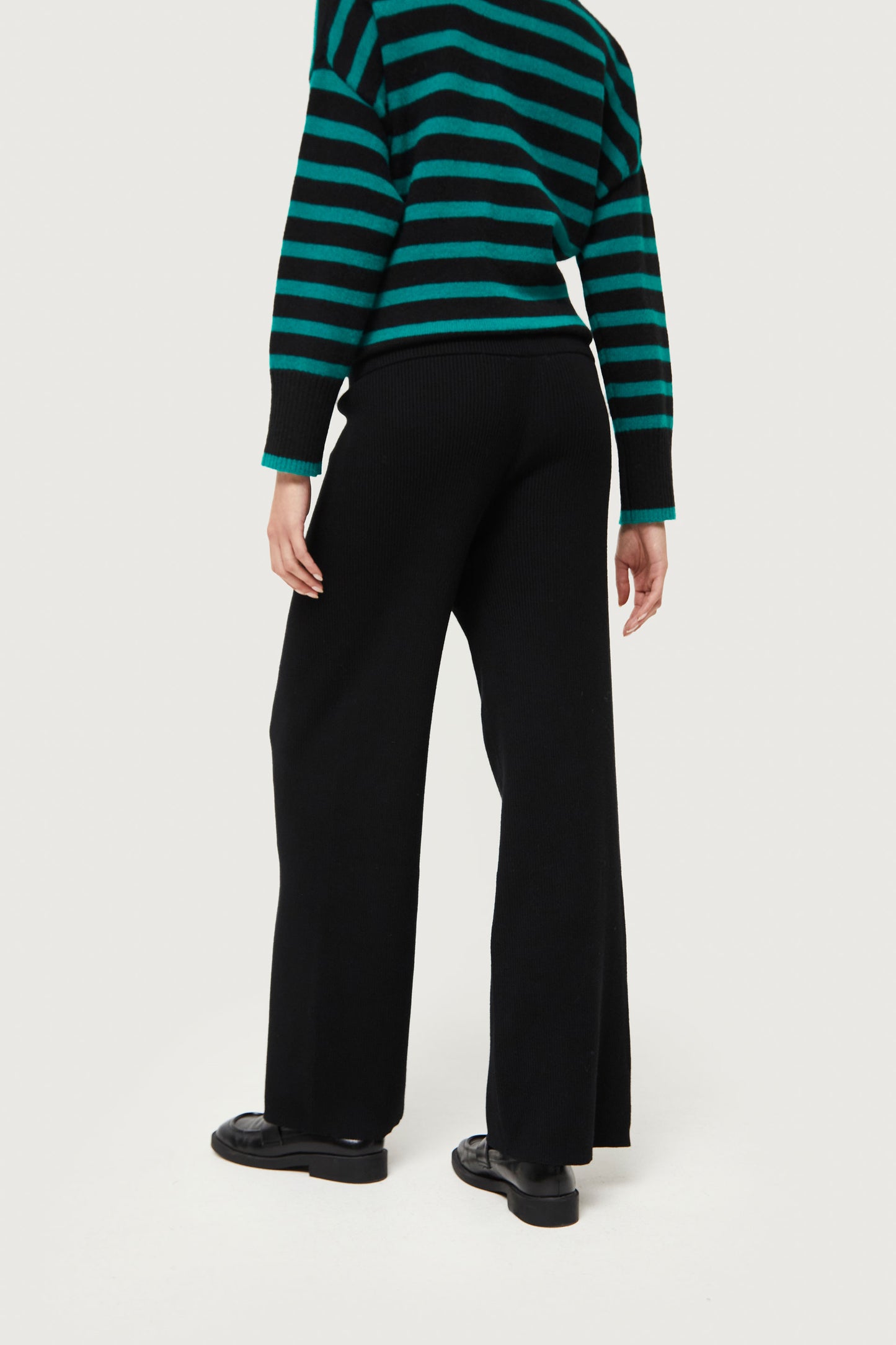 Straight black knit pants