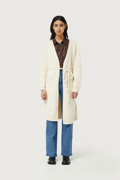 White knitted midi jacket