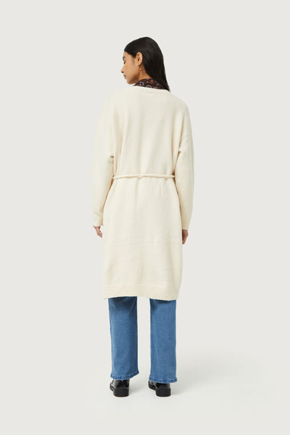 White knitted midi jacket