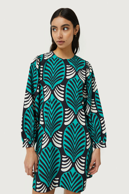 Short dress with large Brigitte print