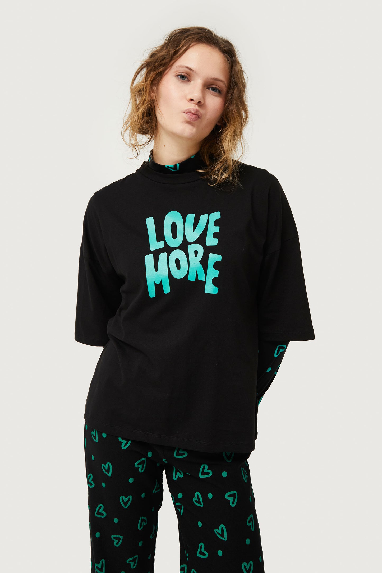 T-shirt with Love More print