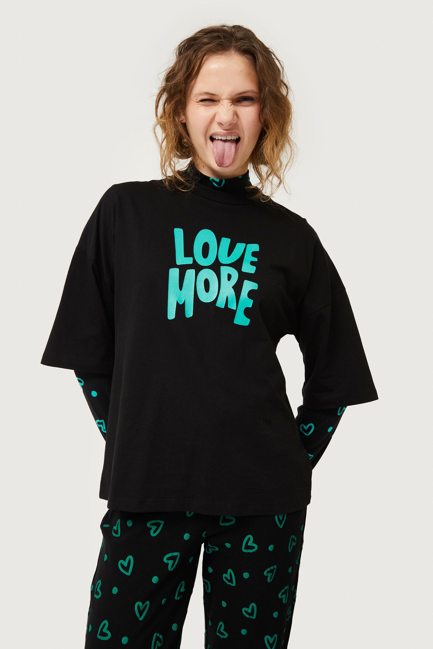 T-shirt with Love More print