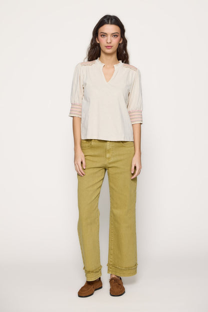 Embroidered trim t-shirt