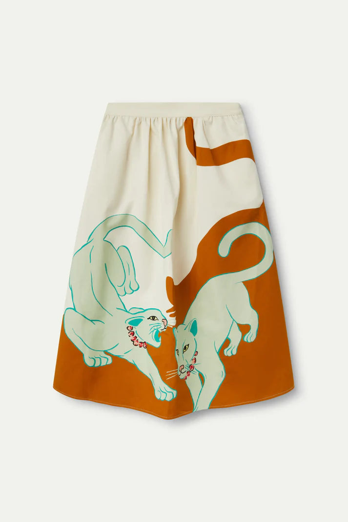 Jaguar print midi skirt