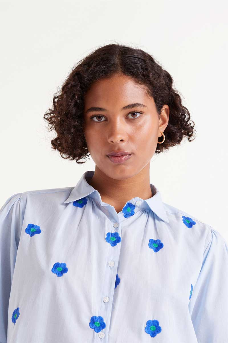 Short sleeve flower print shirt