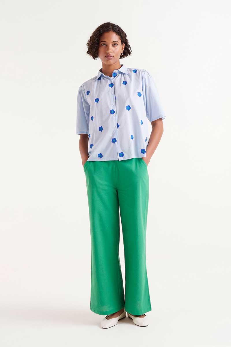 Short sleeve flower print shirt