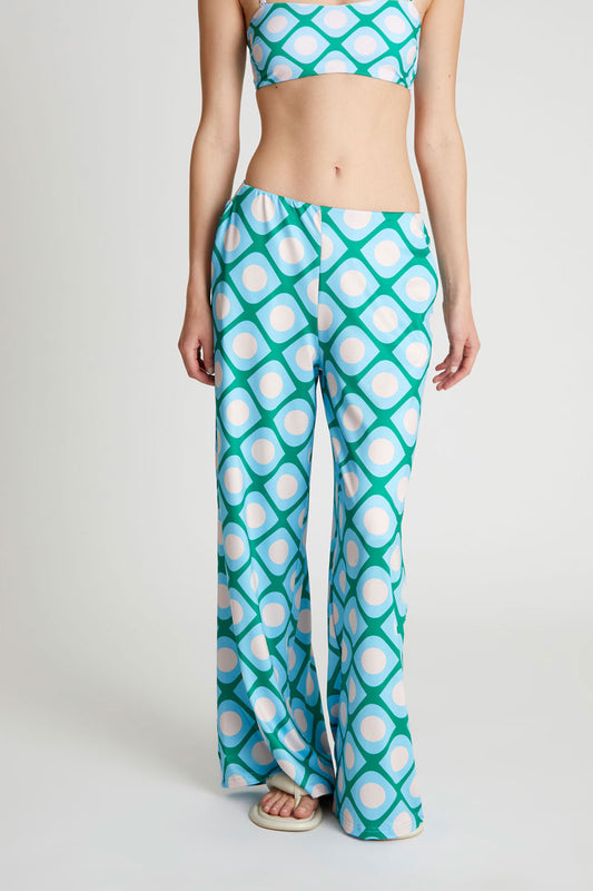 Poniente printed straight trousers