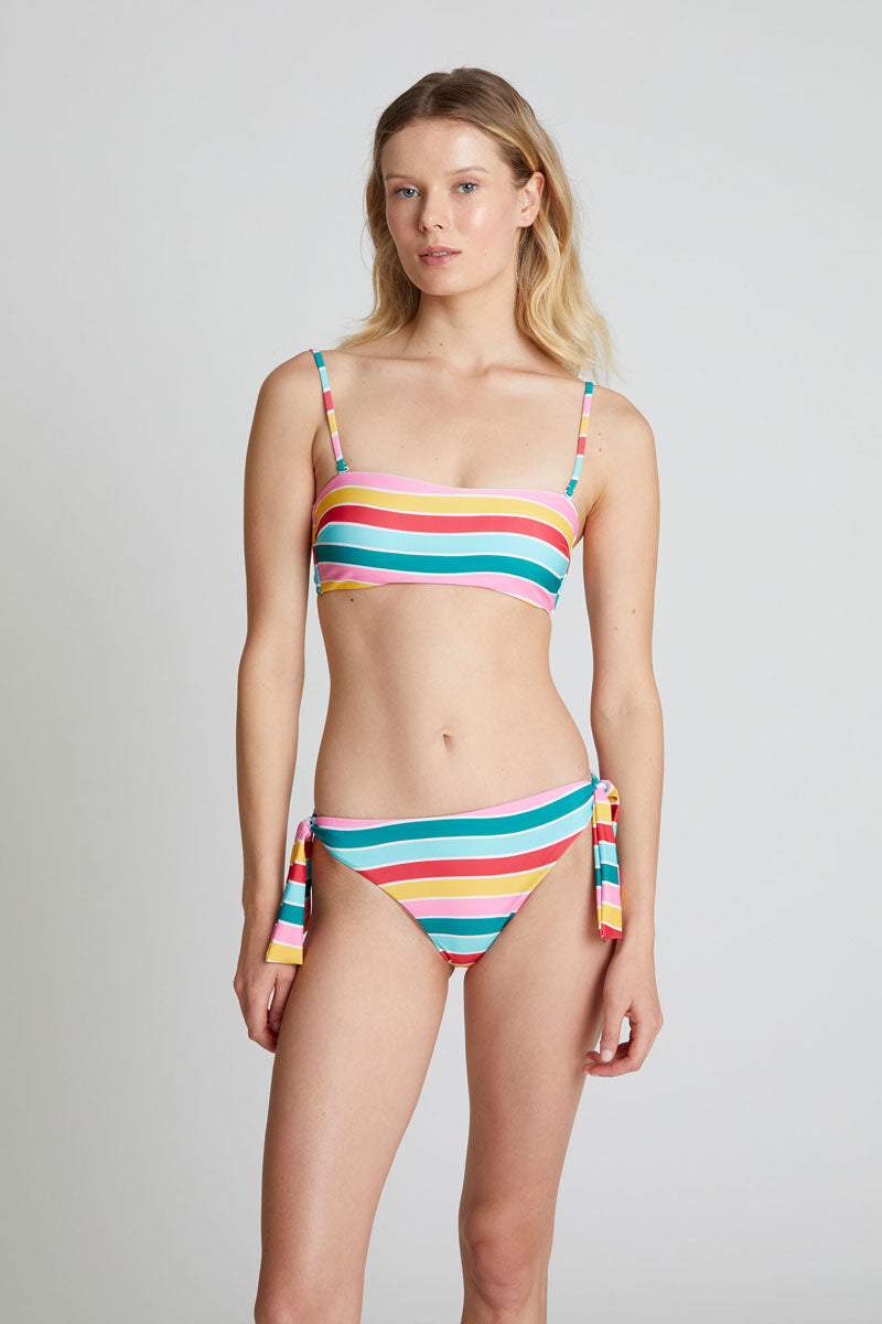 Colour Wave printed straight bikini top