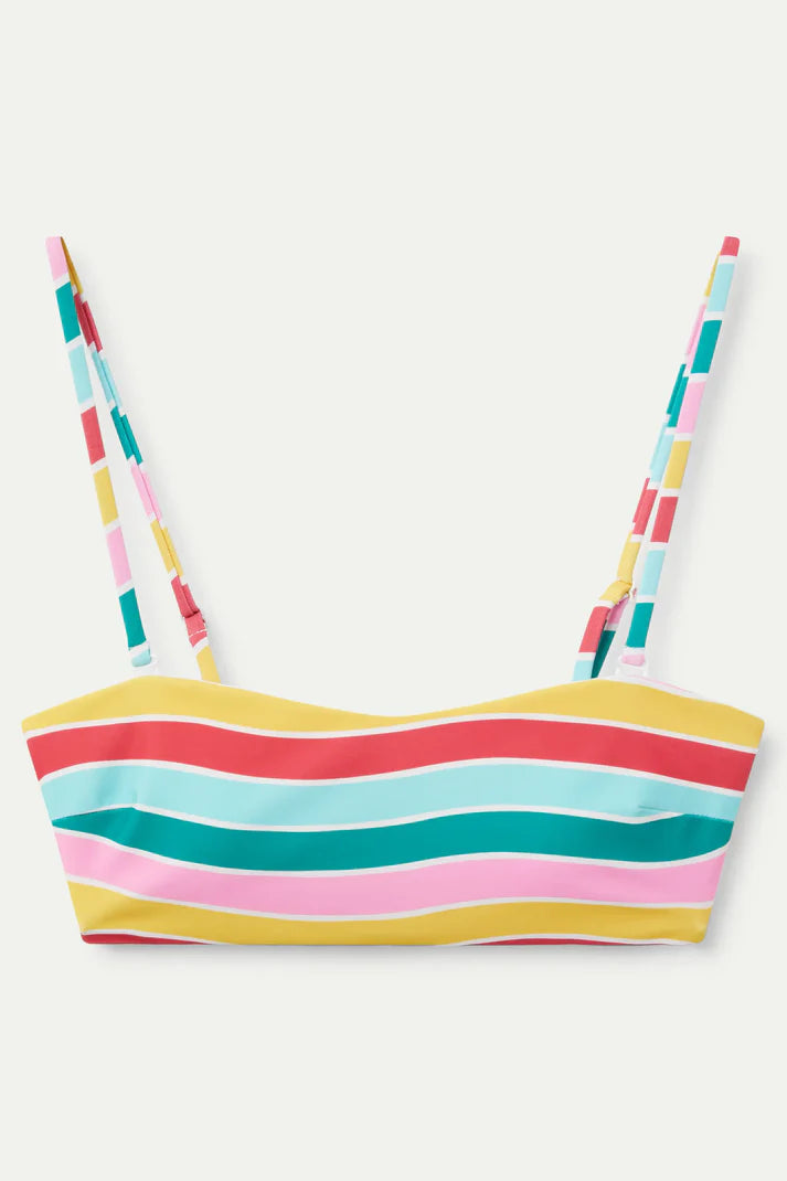 Colour Wave printed straight bikini top