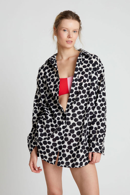 Terrazzo print oversized shirt
