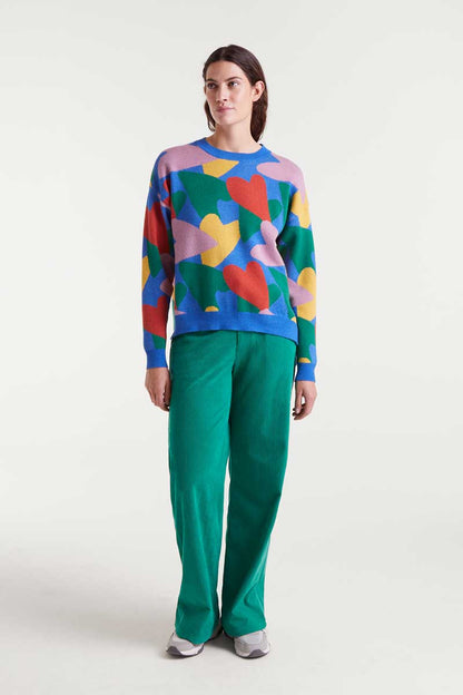 Jacquard knit sweater with cupid print
