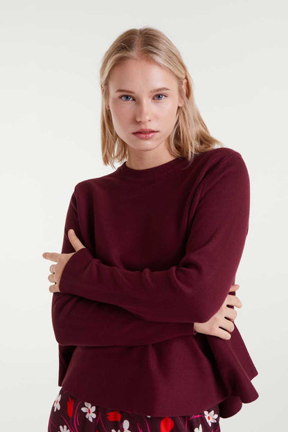 Burgundy packaged knit sweater