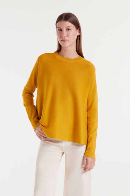 Yellow packaged knit sweater