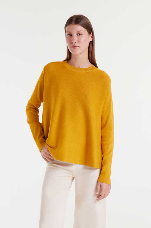 Yellow packaged knit sweater