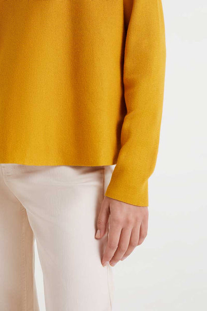 Yellow packaged knit sweater