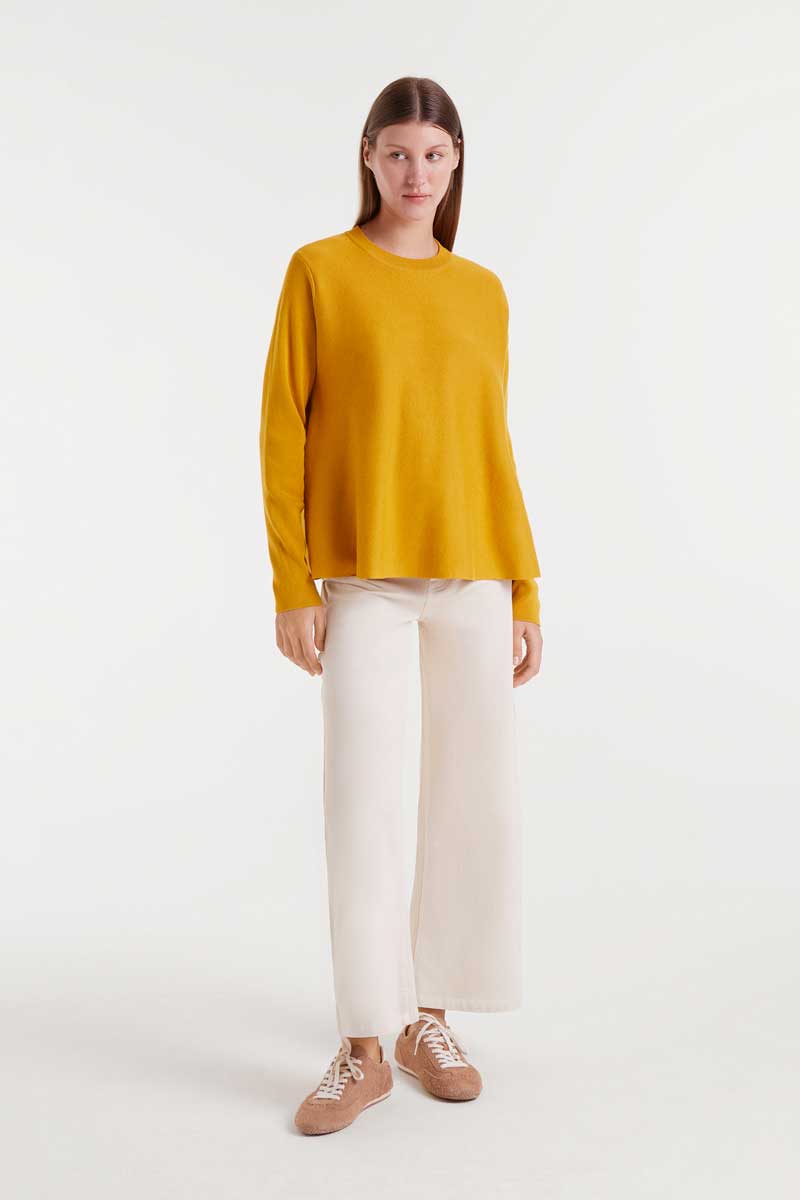 Yellow packaged knit sweater