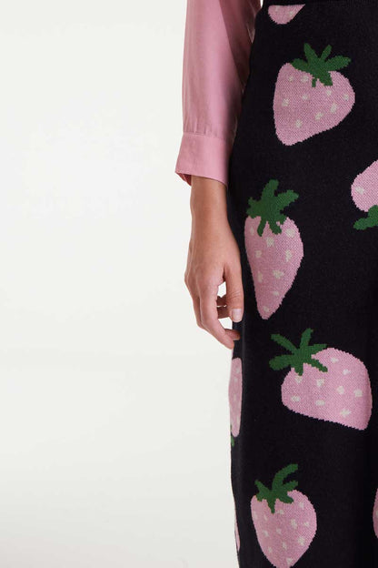 Jacquard midi skirt with Morango print