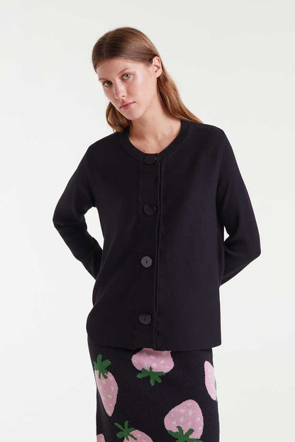 Black knitted cardigan