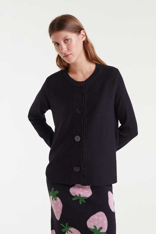 Black knitted cardigan