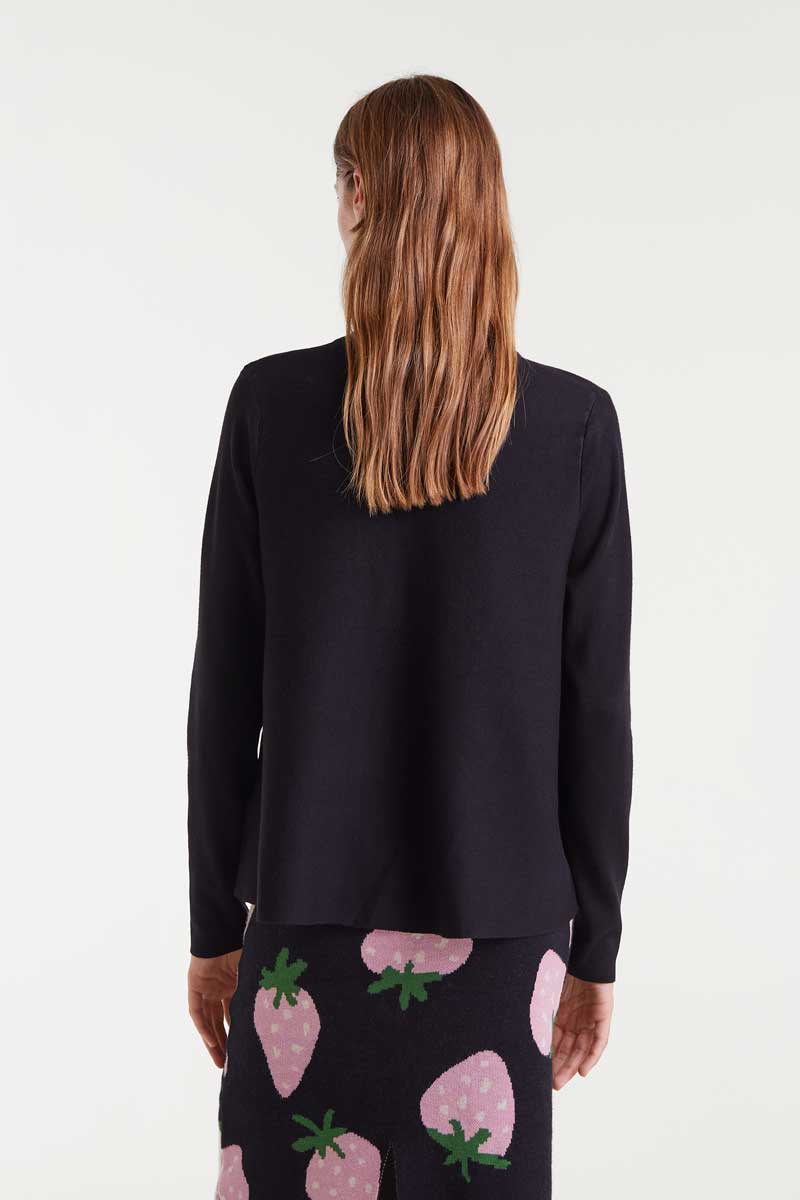 Black knitted cardigan