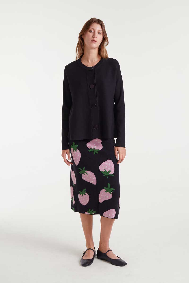 Black knitted cardigan