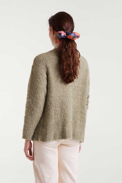 Long green textured jacket