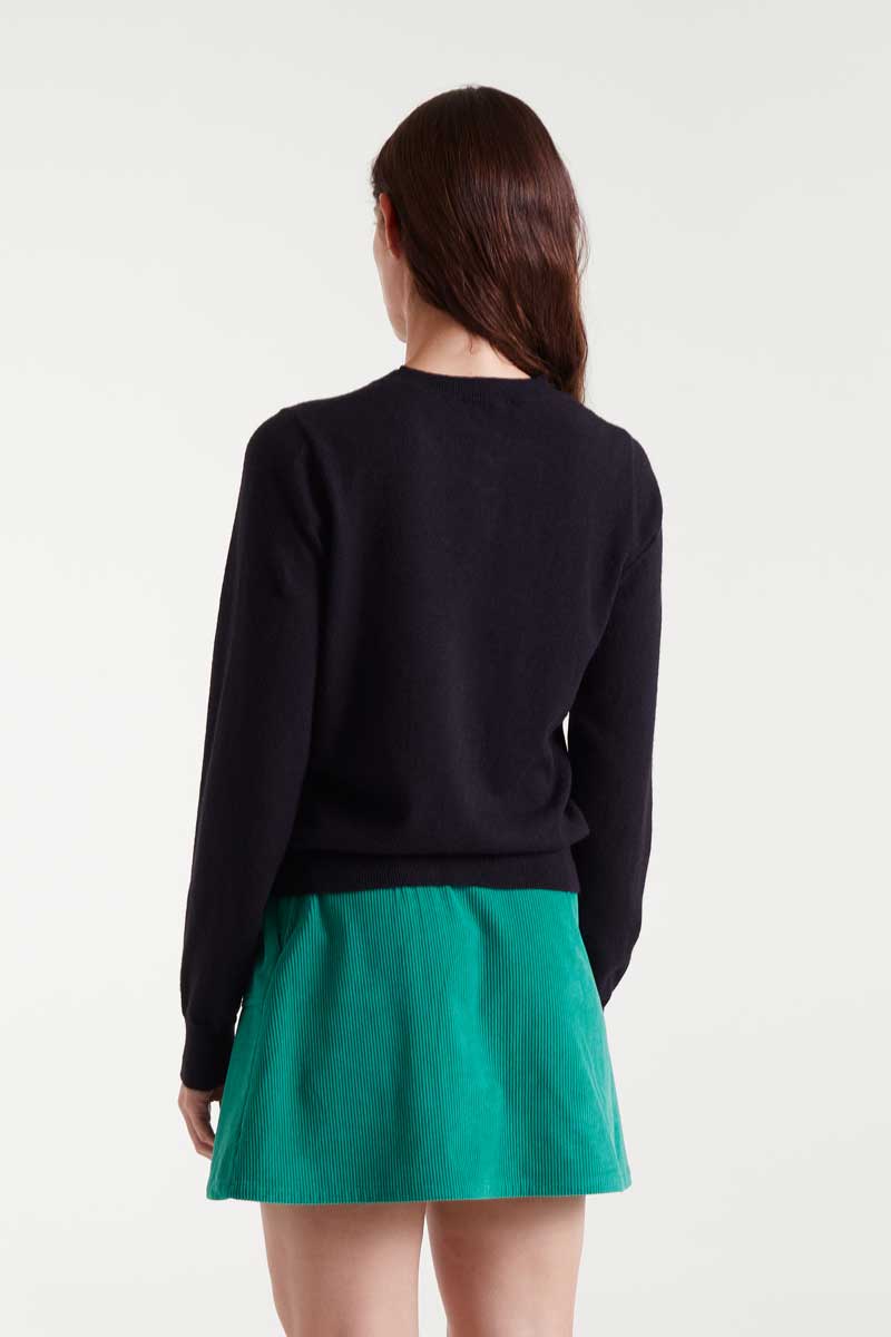Black knitted cardigan with heart detail